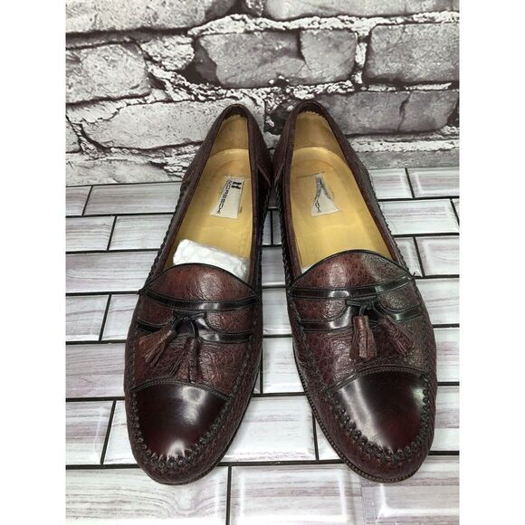 Moreschi Burgundy Leather Cap Toe Tassel Loafers Dress Shoes Men’s Sz 9M US/42EU main image 9